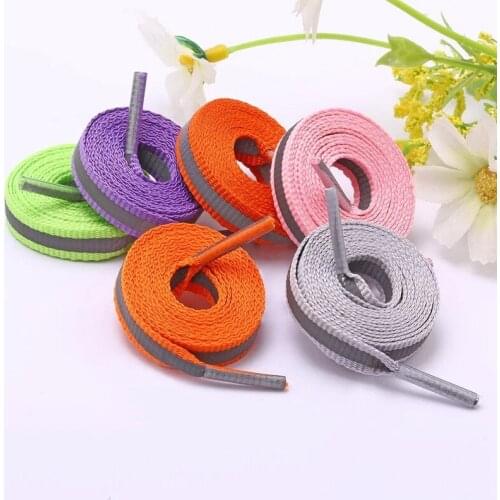 3M Reflective Shoelaces Night run Sports Flat Shoe Laces Used For Basketball sneakers casual shoes Accessories Shoelace 6 Colors