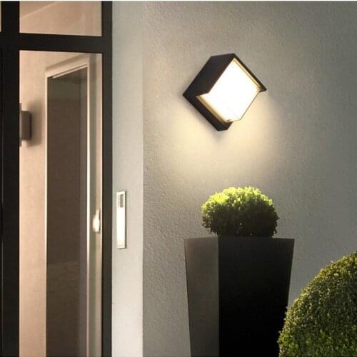 Outdoor waterproof led wall light modern simple square aluminum garden villa courtyard light hotel corridor corridor light