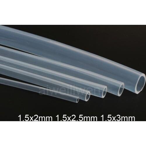 1.5mm ID 1.5x2mm 1.5x2.5mm 1.5x3mm FDA medical Food grade transparent silicone Rubber tube silica tubing Capillary silicon hose