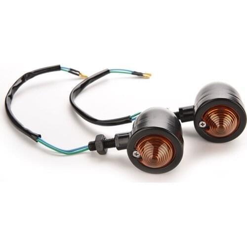 1PC Motorcycle Chrome Bullet Yellow Turn Signals indicator Light For Cruiser Chopper Racer
