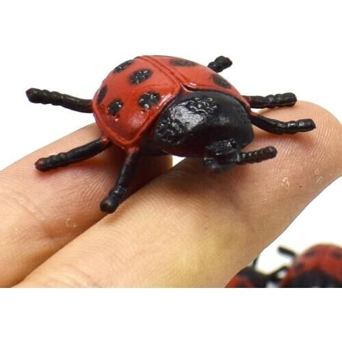 10Pcs Simulation Animal Ladybug Insect Model Frightening Trick Toy Ornament