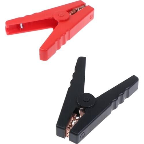 2pcs 100A Electrical Crocodile Alligator Car Battery Micro Insulated Clips Clamps Connector 90mm For Electric Project