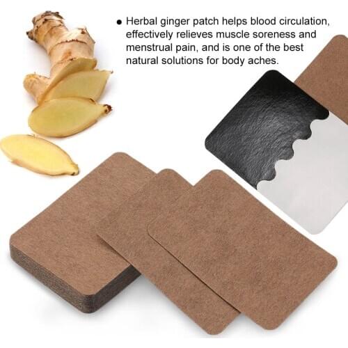 20PCS Ginger Patch Herbal Sticker Health Stickers Plaster Relieve Muscle Soreness Relieve Menstrual Pain and Relax Body Brown