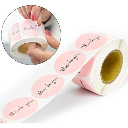 500pcs Thank You Stickers 1inch Pink Stickers for Company Giveaway Birthday Party Favors Labels & Mailing Supplies Festival Box