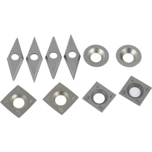 Promotion! 10Pcs/Set Diamond Square Round Blades High Hardness Carbide Inserts Woodworking Turning Cutters for Boring Bar