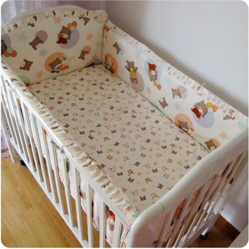 Promotion! 6PCS cribs for baby bedding kit bed around (bumper+sheet+pillow cover)
