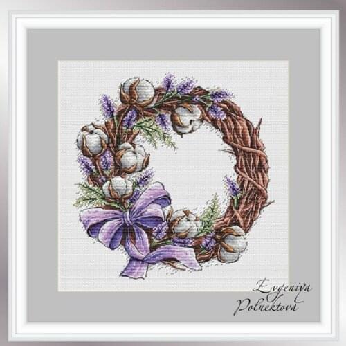 Cheap Embroidery The Cotton Wreath Photo to Cross Stitch Pattern Maker Free with 100% Cotton Floss &Free Shipping for Wall Decor