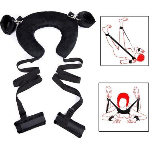Sex Toys for Adults Couples Fetish Easy Open Leg Slave SM Game Bondage Gear Kit Sexy Role Play Neck Pillow Handcuffs Ankle Cuffs
