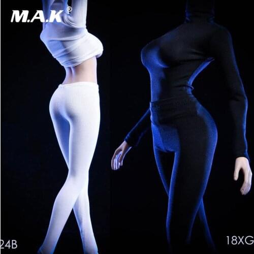 1/6 Women Figure Clothes Set Accessories 18XG24 Tights High Collar Coat Pants Model for 12 inches Female Action Figure