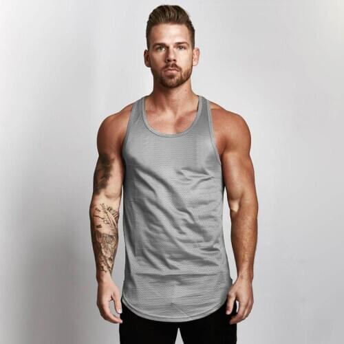 Running Tank Top Men Fashion Trend Sleeveless Vest Fitness Bodybuilding Undershirt Mens Cute Top Tank