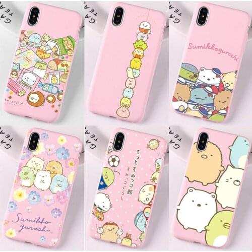 11 ProMax Cute Japan Kawaii Case Cartoon Sumikko Gurashi Babay Pink Case For iPhone 11 12 Pro Mini MAX X XR 8 7 Plus Cover Funda