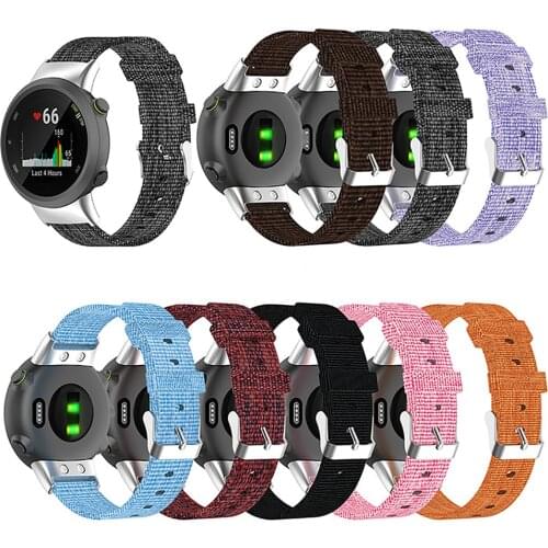 Nylon Canvas Watch Band Wristwatch Strap Bracelet Belt for Garmin forerunner 45 forerunner 45S Swim2