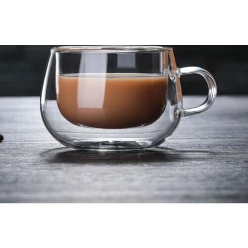 New 1PC 150ml Double Wall Glass Cup Heat Resistant Tea Coffee Mug With Handle Portable Transparent Beer Mug Whiskey Glass Cup