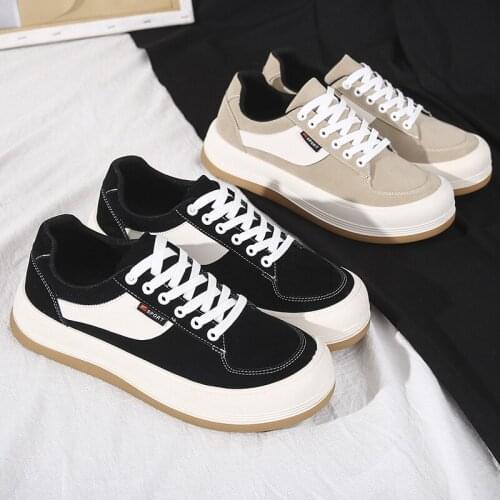 2021 Spring and Autumn New Mens Korean Thick Soled High Rise Mens Shoes Leisure Sports Low Top Student Shoes