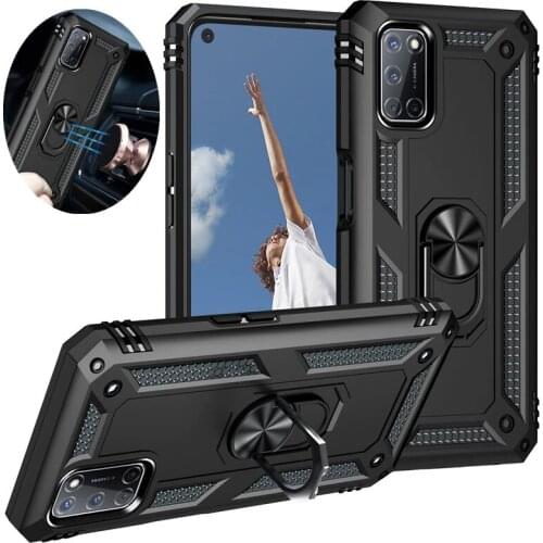 Stand Holder Car Ring Phone Case For OPPO A52 A72 Shockproof Armor Phone Cover For OPPO A92 A 52 72 92 TPU Bumper Shell Coque