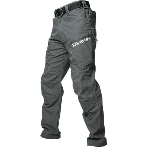 Casual Fishing Pants Outdoor Men Tactical Camping Breathable Full Length Stretch Loose Climbing Hiking Driving Sports Trousers