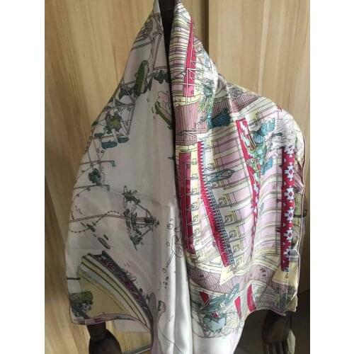 2021 new arrival spring summer brand 100% silk scarf twill hand made roll 140*140 cm shawl wrap beach scarf for women lady