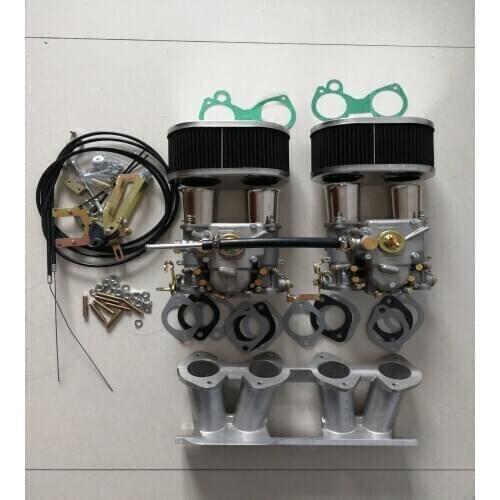 SherryBerg TWIN FAJS Dual carb 48 DCOE Replace Weber Carburetor 48DCOE carburettor kit for SAAB 99/900 intake manifold & linkage