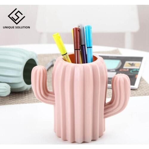 Create Cactus Desktop Organizer Pen Holder for Desktop Organizer School Office Pencil Holder Organizer cute desk accessories