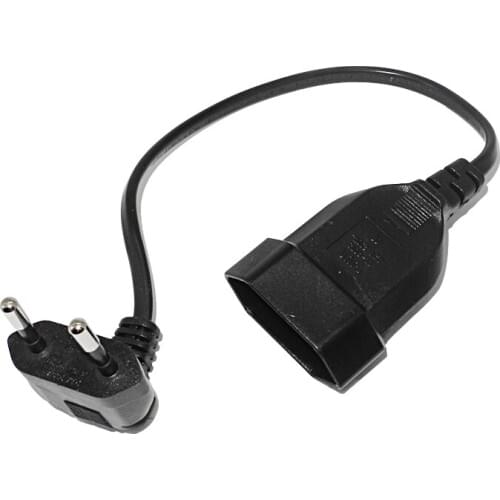 European Power Extension Cable EU 2 Prong Bend Angle Male to Female Cord for PC Computer PDU 0.3M/0.6M/1.8m 90 Degree Cable