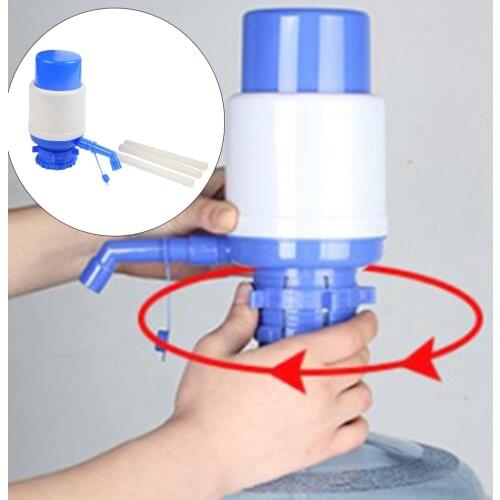 Universal Water Bottle Pump Hand Manual Drinking Fountain Dispenser w/ Inlet Hose Short Tube and Easy Operation