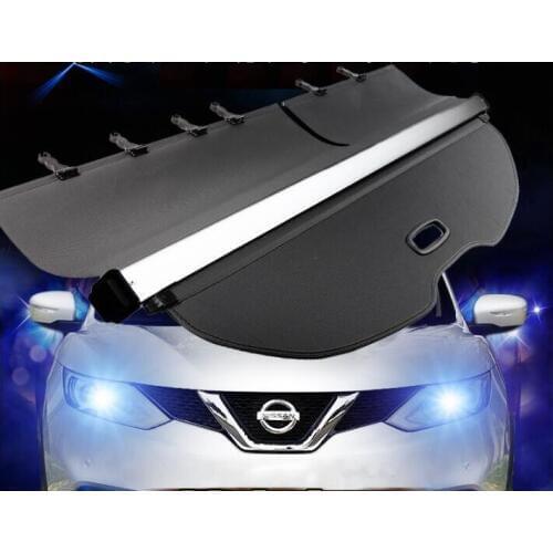 Car Rear Trunk Security Shield Cargo Cover Fit For Nissan Qashqai 2015-2019(black beige)