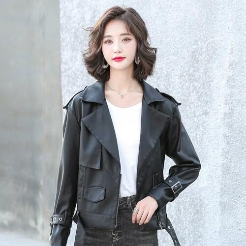 Plus Size 3XL Women Leather Clothing New 2021 Women Leather Jacket Short Slim Spring And Autumn PU Coat Female Jackets Black