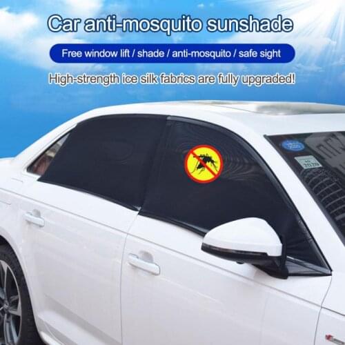1pair Car Sun Shade Side Window Sunshade Cover UV Protect Perspective Mesh Strip Universal Car Accessories Windows Can Be Opened