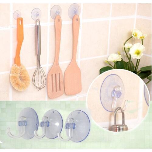 10PCS Home Transparent Strong Suction Cup Toughness Coat Wall Hooks Hanger Kitchen Bathroom Rubber Sucker Accessorie S