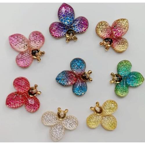 20PCS 21*22MM 1 hole flat back acrylic mini bee scrapbook DIY pendant, earrings, clothing decorative accessories handicraft