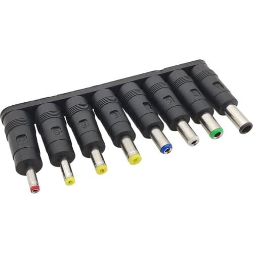 8PCS/Set DC Power Universal Plug Jack Adapter DC 5.5x2.1mm Female to DC Male Multi Connectors for Computer Cable Notebook Laptop