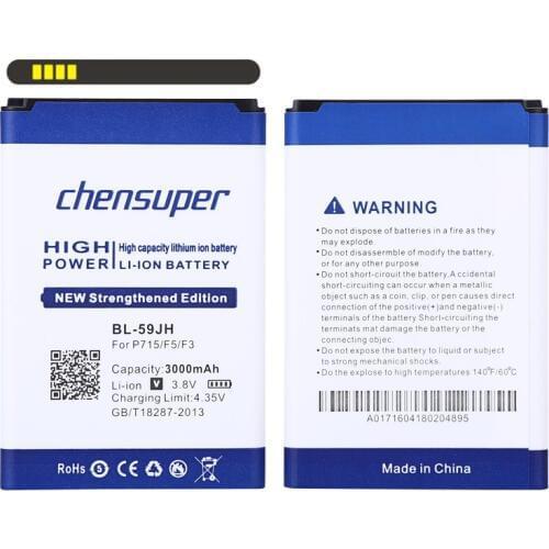 Chensuper 3000mAh BL-59JH BL59JH BL 59JH Battery for LG Optimus L7 II Dual P715 / F5 / F3 / VS870 / Ludid2 P703 phone battery