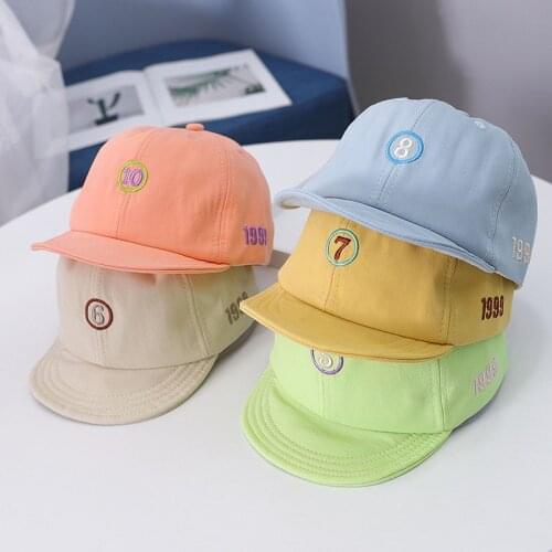 Spring Sunmer New Baby Hat Solid Color Letter Baby Girl Boy Hat Kids Snapback Baseball Cap Peaked Hat Children Beach Sun Hat