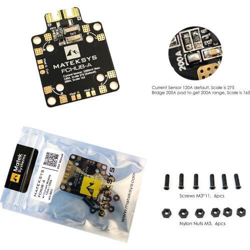 FCHUB-A w/ Current Sensor 120A & 200A Range, No BEC