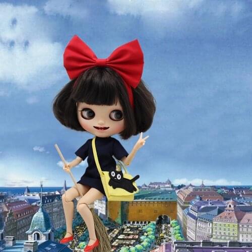 DBS blyth doll icy red bow shoes yellow bag dress clothes gift toy