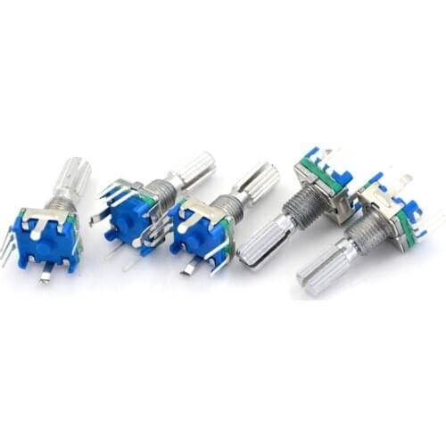 Length 20mm Original, Rotary Encoder, Code Switch/ EC11/ Digital Potentiometer With Switch 5Pin Handle 5pcs/lot