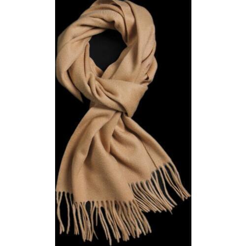 Cashmere Scarf Winter 2018 Camel Thick Cashmere Scarf With Fringe Elegant High Quality Hot Selling Free Shipping