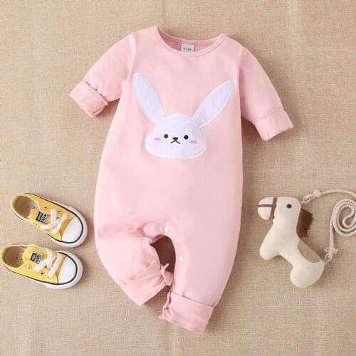 Newborn Girl Outfit Baby Girl Romper Spring Fall Cute Cartoon Rabbit Long Sleeve Baby Rompers Cotton Baby Clothes Girl 0-18M