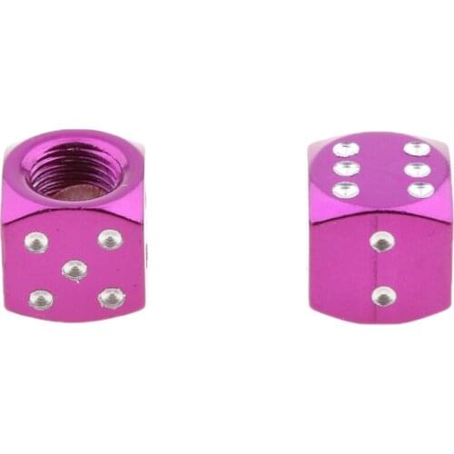 4Pcs Dice Valve Stem Caps Motorcycle Car Bike Tire Wheel Cover Purple