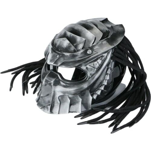 Motorcycle Accessories Predator Helmet Handmade Glassfiber Full Face Hand Painted Mask Racing Motocross ATV LED Motorbike Helmet