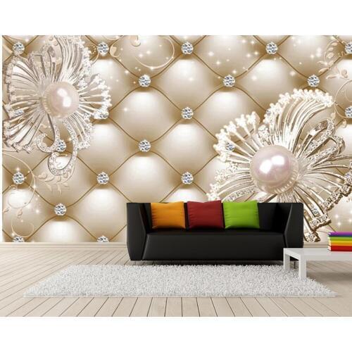 Papel de parede 3D soft bag diamond jewelry floral luxury 3d wallpaper,living room TV sofa wall bedroom wall papers home decor