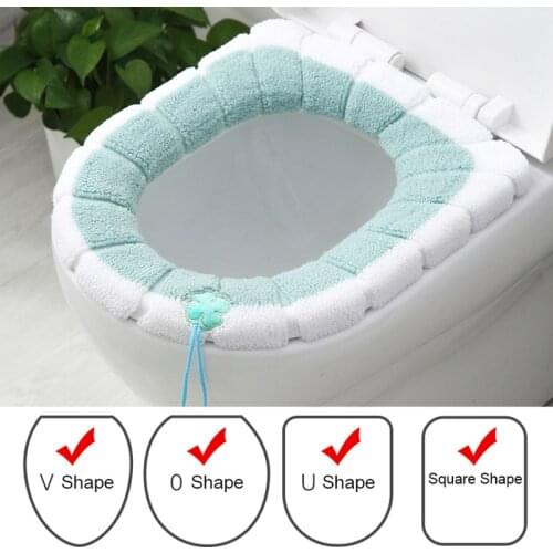 Soft Washable Common Nordic Toilet Seat Pads Thickened Toilet Cushion Mat Winter Household Bathroom Lavatory Cushion Toilet Set