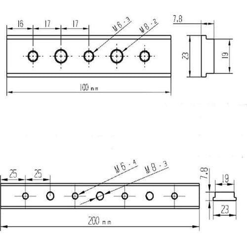New Woodworking 200mm M6 T Track Slot Sliding Slab Slide Block for T-slot Tool