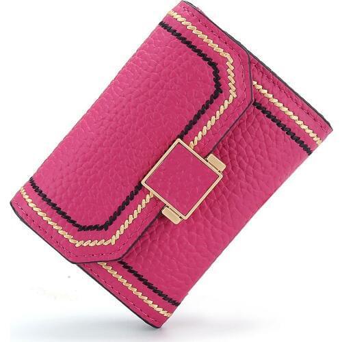 New Luxury Top Layer Leather Card Holder Women Genuine Leather Small Wallet Vinatge ID Credit Cards Case Bag Hasp Coin Purse