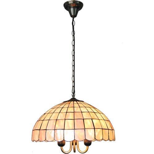 New 16" Simple Tiffany Hanging Light Creative Retro Stained Shell Lampshade Tiffanylamp For Living Room Lighting Fixtures PL811