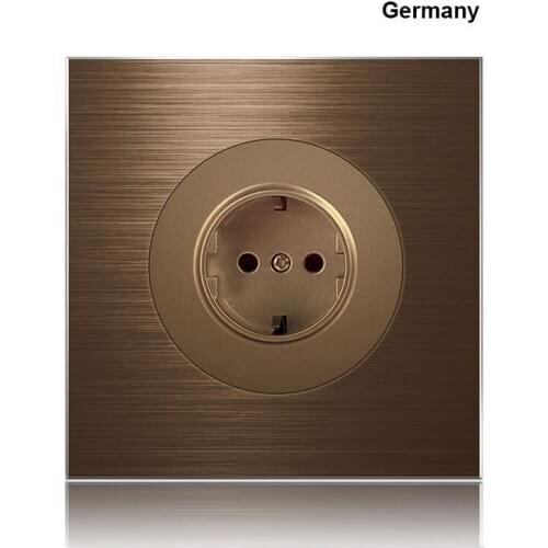 86 type Europe UK Germany France Coffee aluminum alloy Socket 1 2 3 4 gang 1 2way Press Switch Industry household