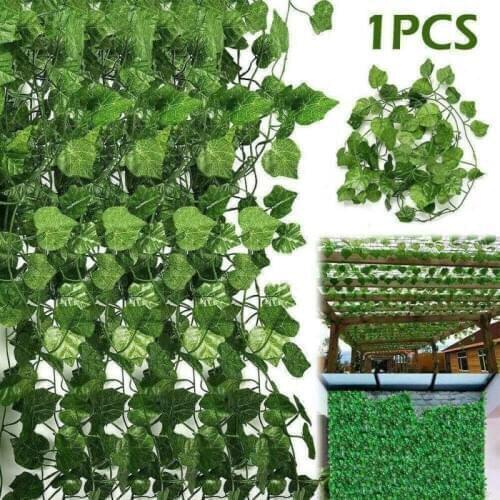 Garden decoration Simulation of 2.4m green leaf rattan Ivy home Wedding green plants