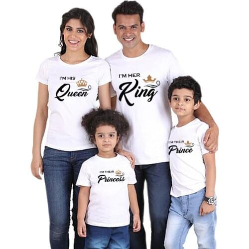 Family Look Father Mother Daughter and Son Clothes King Queen Prince Princess Crownsfamily Matching Clothes Short Sleeve Tshirt