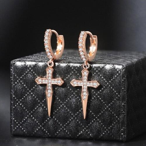 Hip Hop Punk Crosses Shaped Womens Mens Earrings Personality Exquisite Ear Accessories Trend 2021 Jewelry Wholesale OHE023