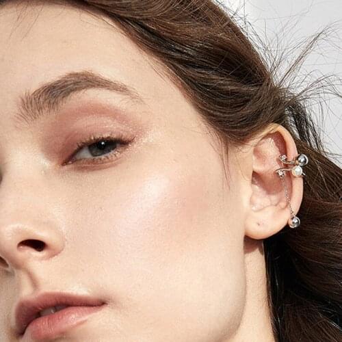 Stackable Cuff Wrap Clip On Earrings Women Girls Tassel Pearl Ear Cartilage Bone Clips Fake Earing Non Piercing Without Holes